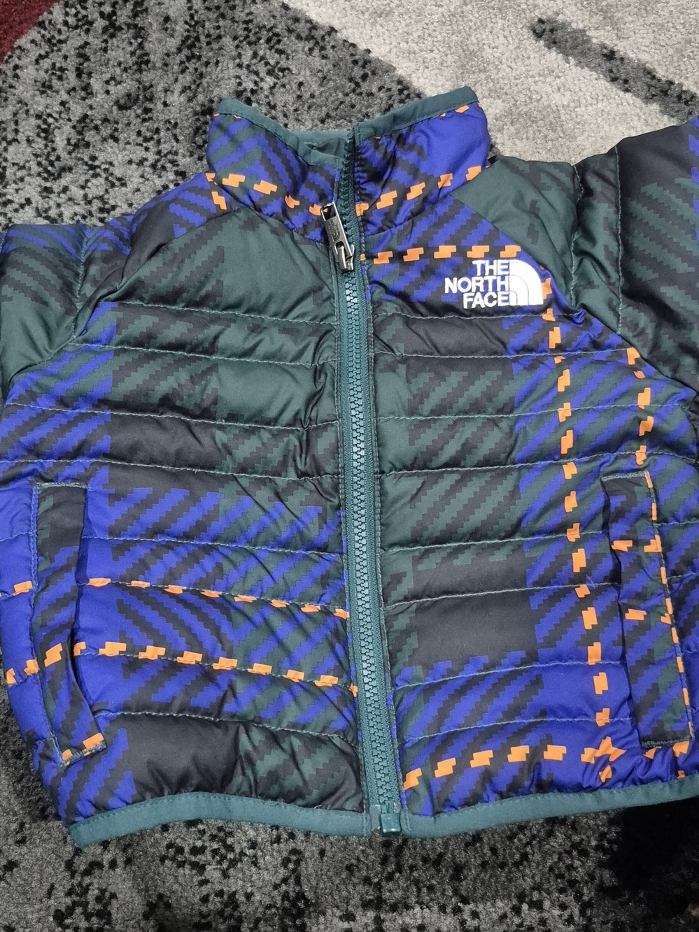 The North Face Kids Teal, Blue & Orange Geo Puffer Jacket